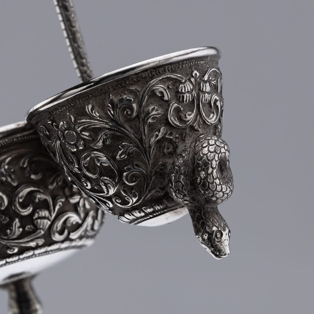 ANTIQUE 19thC INDIAN SOLID SILVER CONDIMENT SET, OOMERSI MAWJI, BHUJ c.1890 - 20