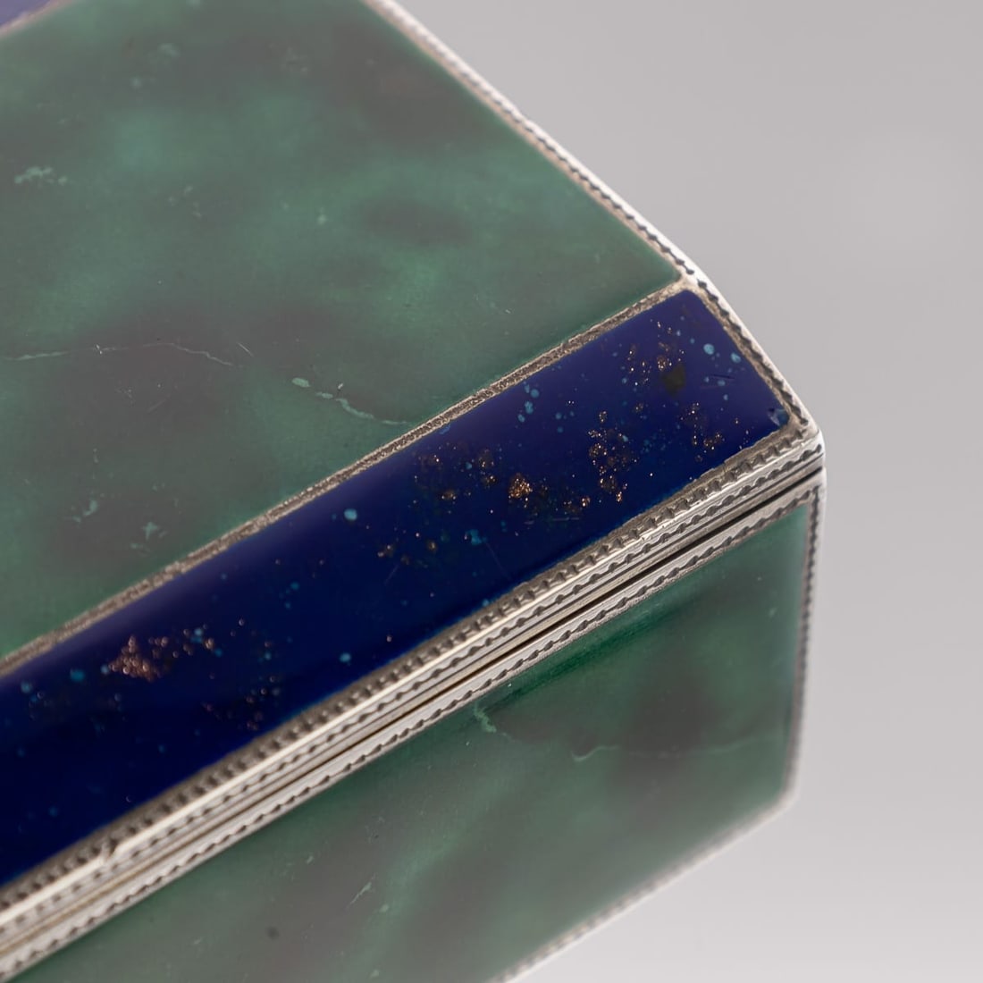 ANTIQUE 20thC GERMAN SOLID SILVER & ENAMEL CIGARETTE BOX c.1900 - 13