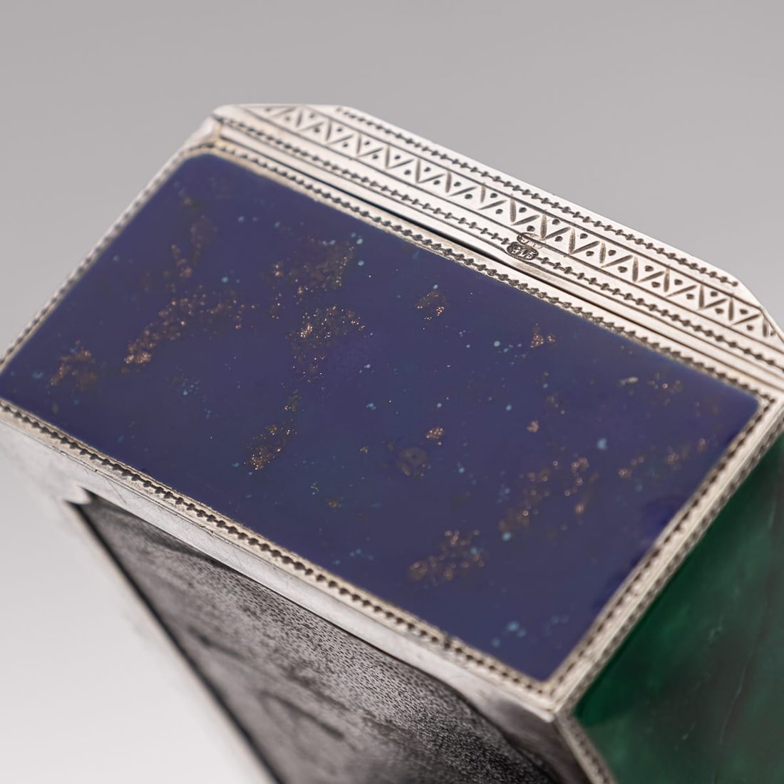 ANTIQUE 20thC GERMAN SOLID SILVER & ENAMEL CIGARETTE BOX c.1900 - 18