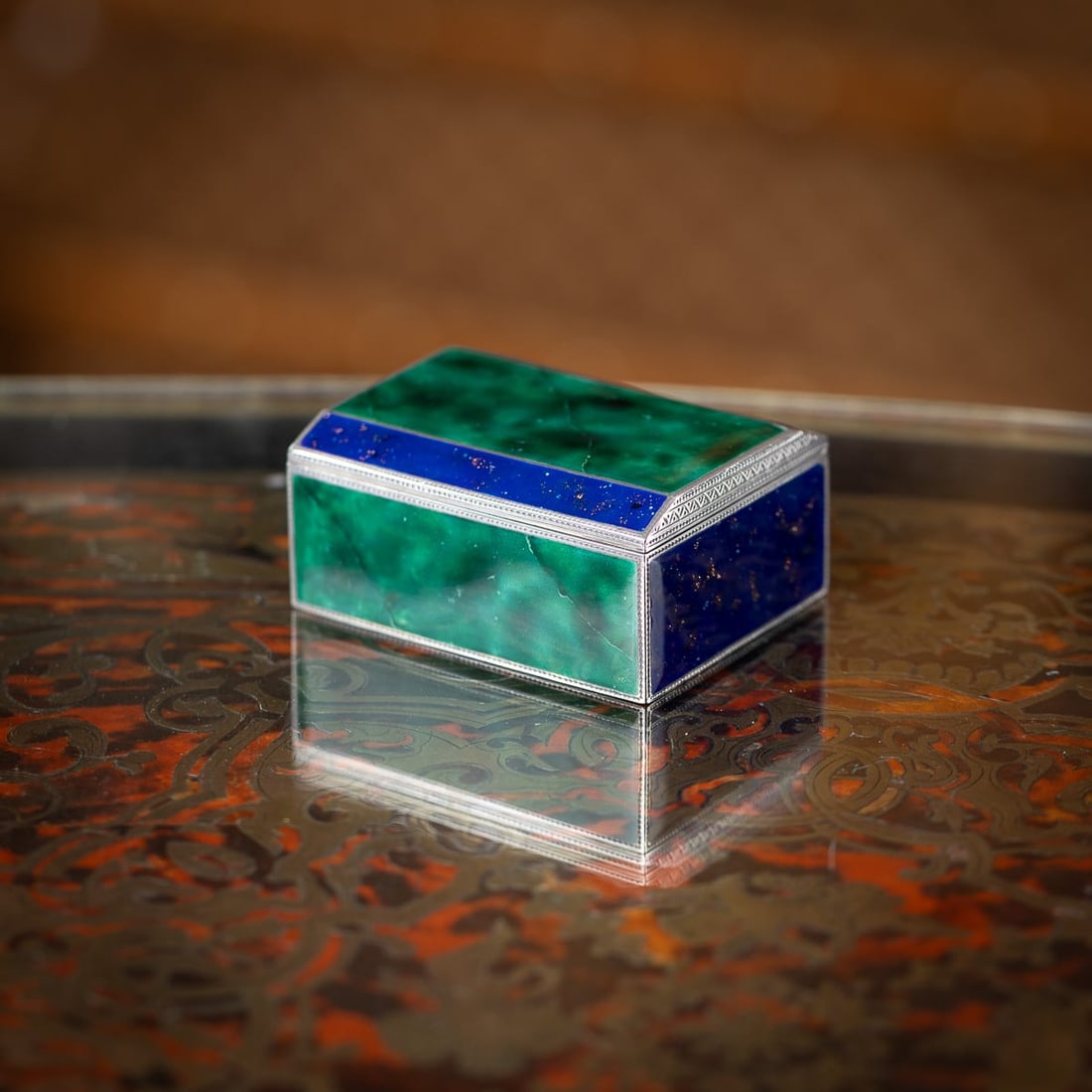 ANTIQUE 20thC GERMAN SOLID SILVER & ENAMEL CIGARETTE BOX c.1900 - 2