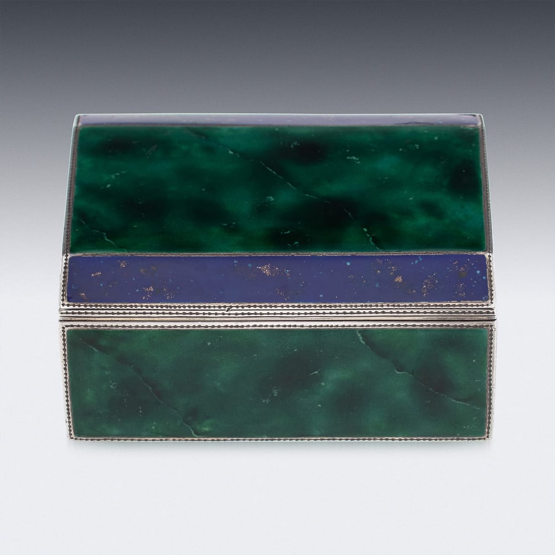 ANTIQUE 20thC GERMAN SOLID SILVER & ENAMEL CIGARETTE BOX c.1900 - 3