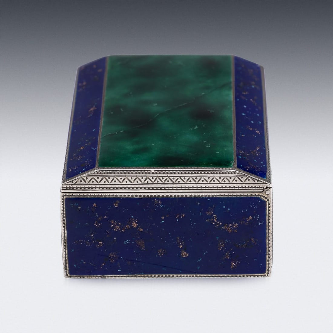 ANTIQUE 20thC GERMAN SOLID SILVER & ENAMEL CIGARETTE BOX c.1900 - 4