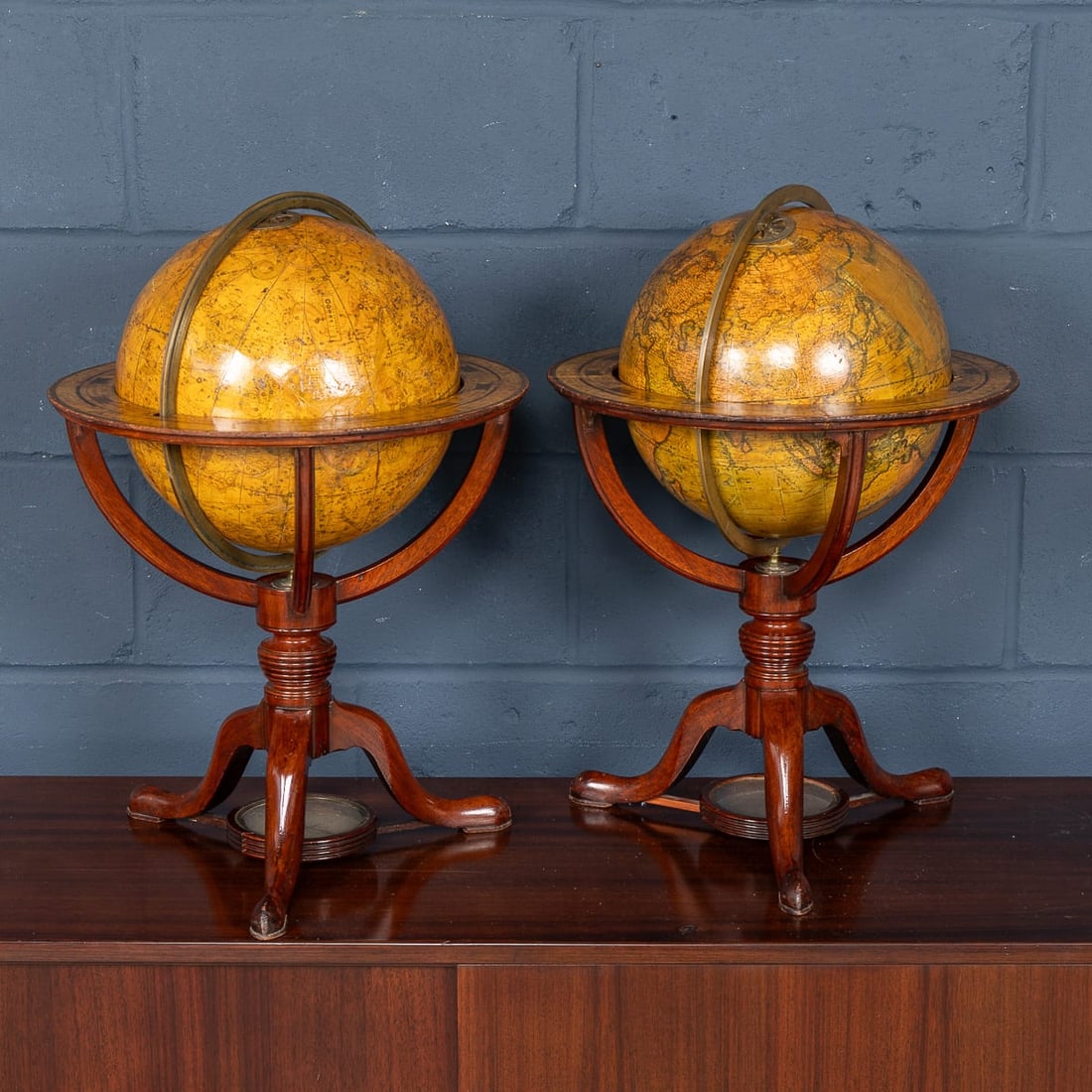 ANTIQUE 19thC PAIR OF CARY'S 12 INCH TERRESTRIAL & CELESTIAL GLOBES c.1821 - 2