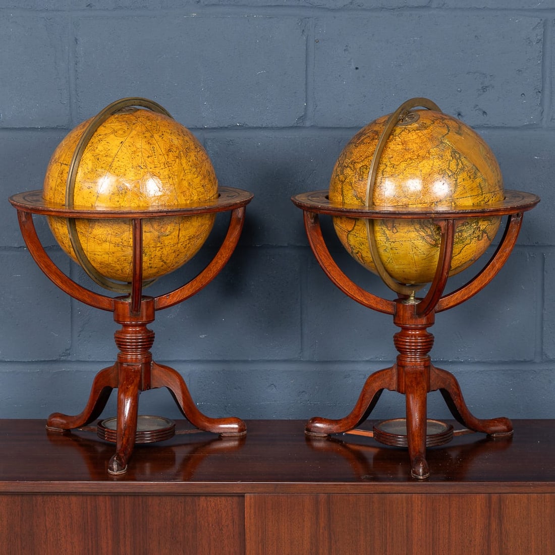 ANTIQUE 19thC PAIR OF CARY'S 12 INCH TERRESTRIAL & CELESTIAL GLOBES c.1821 - 3