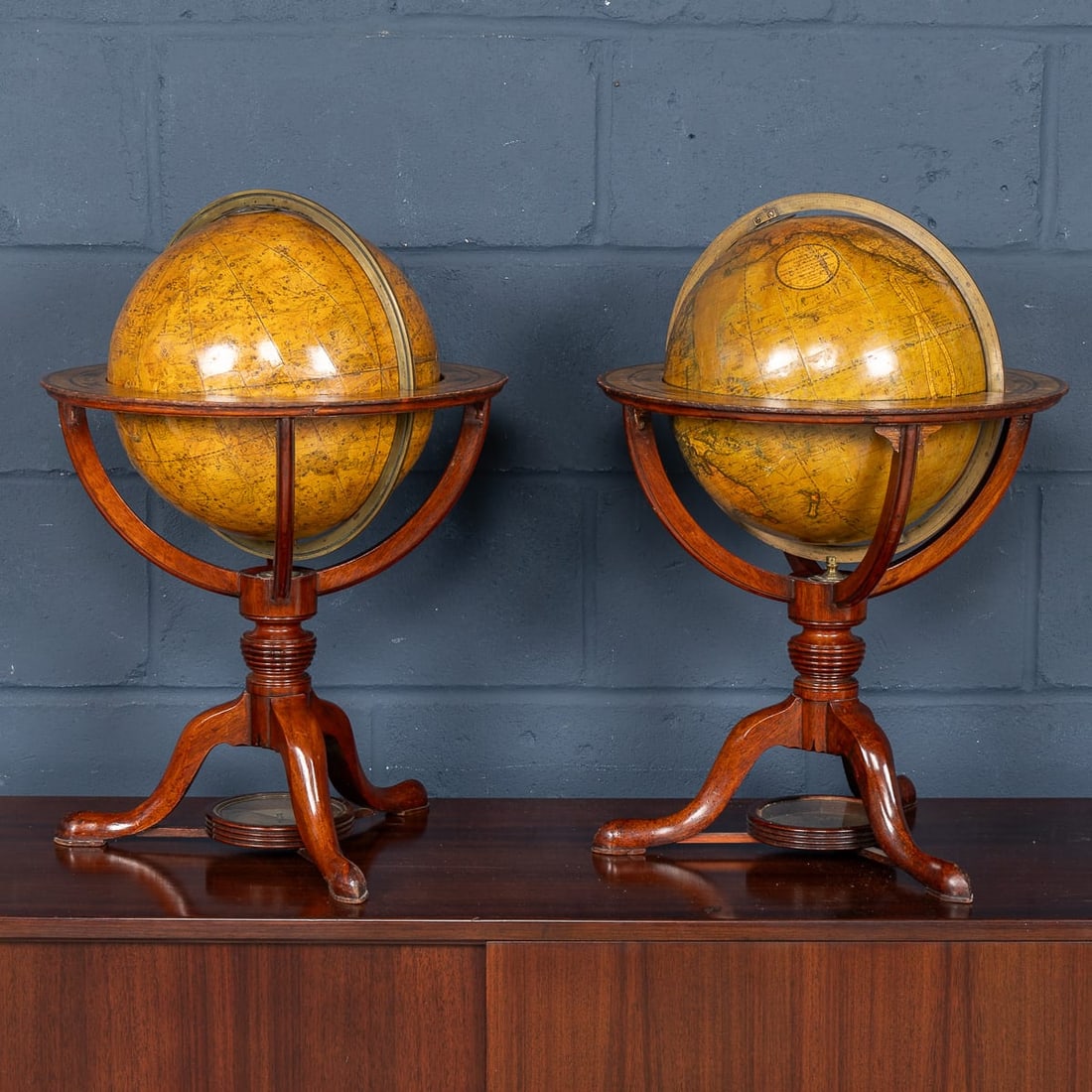 ANTIQUE 19thC PAIR OF CARY'S 12 INCH TERRESTRIAL & CELESTIAL GLOBES c.1821 - 4