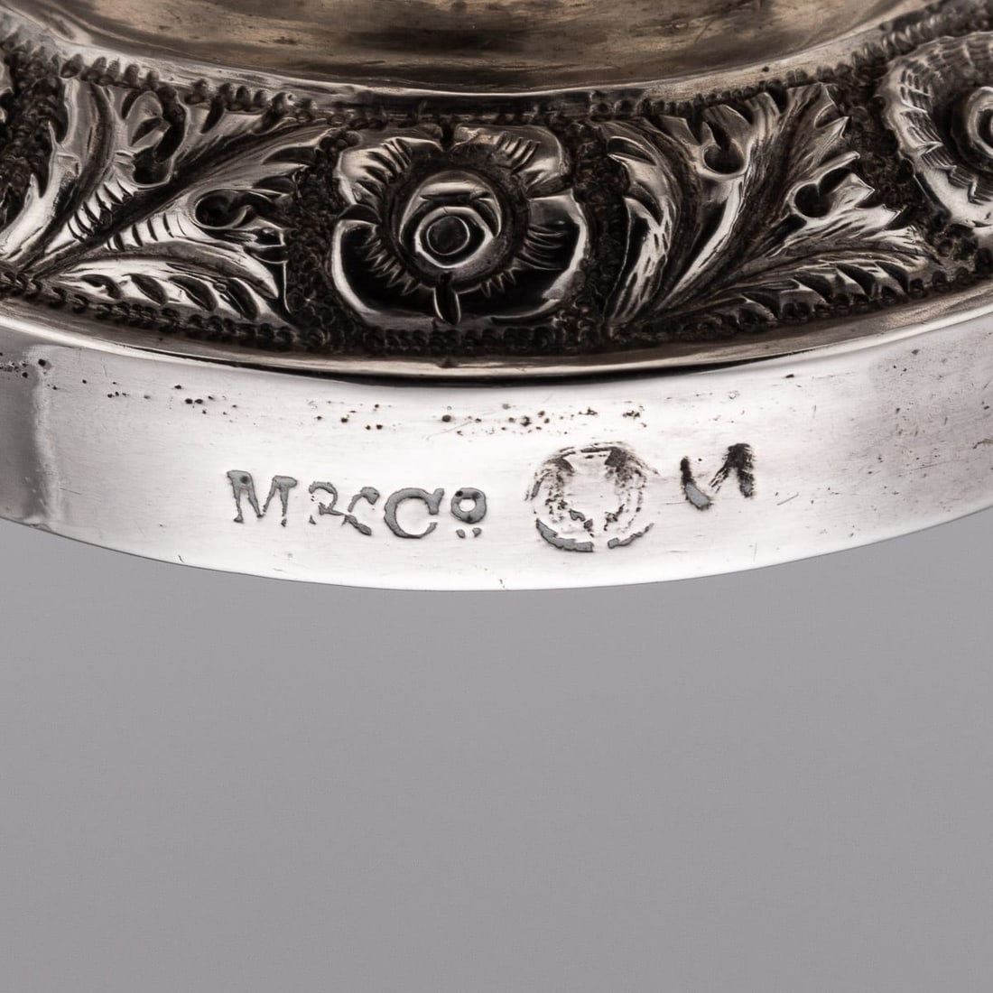 ANTIQUE 19thC INDIAN COLONIAL SOLID SILVER CHRISTENING MUG c.1860 - 15