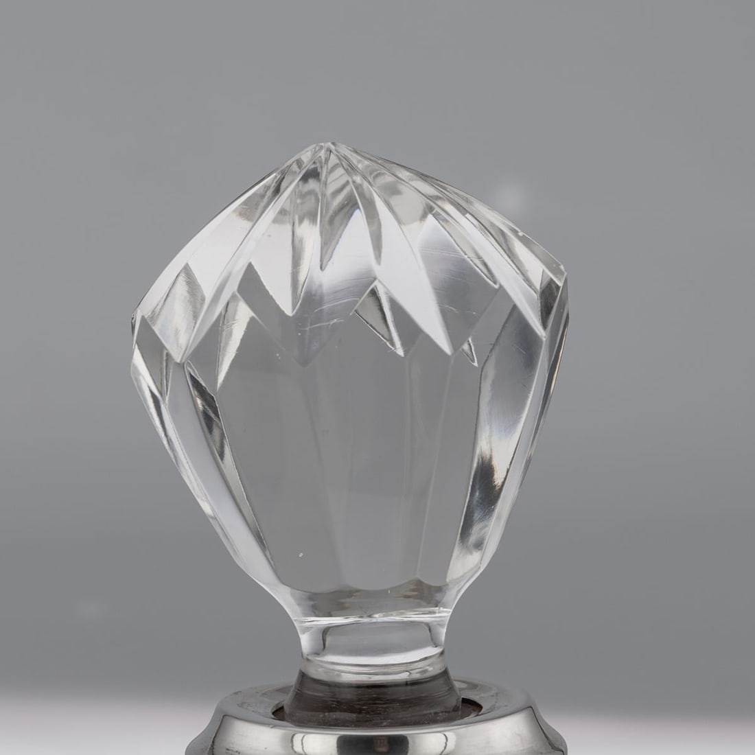 ANTIQUE 20thC GERMAN SOLID SILVER & CUT GLASS DECANTER - 12