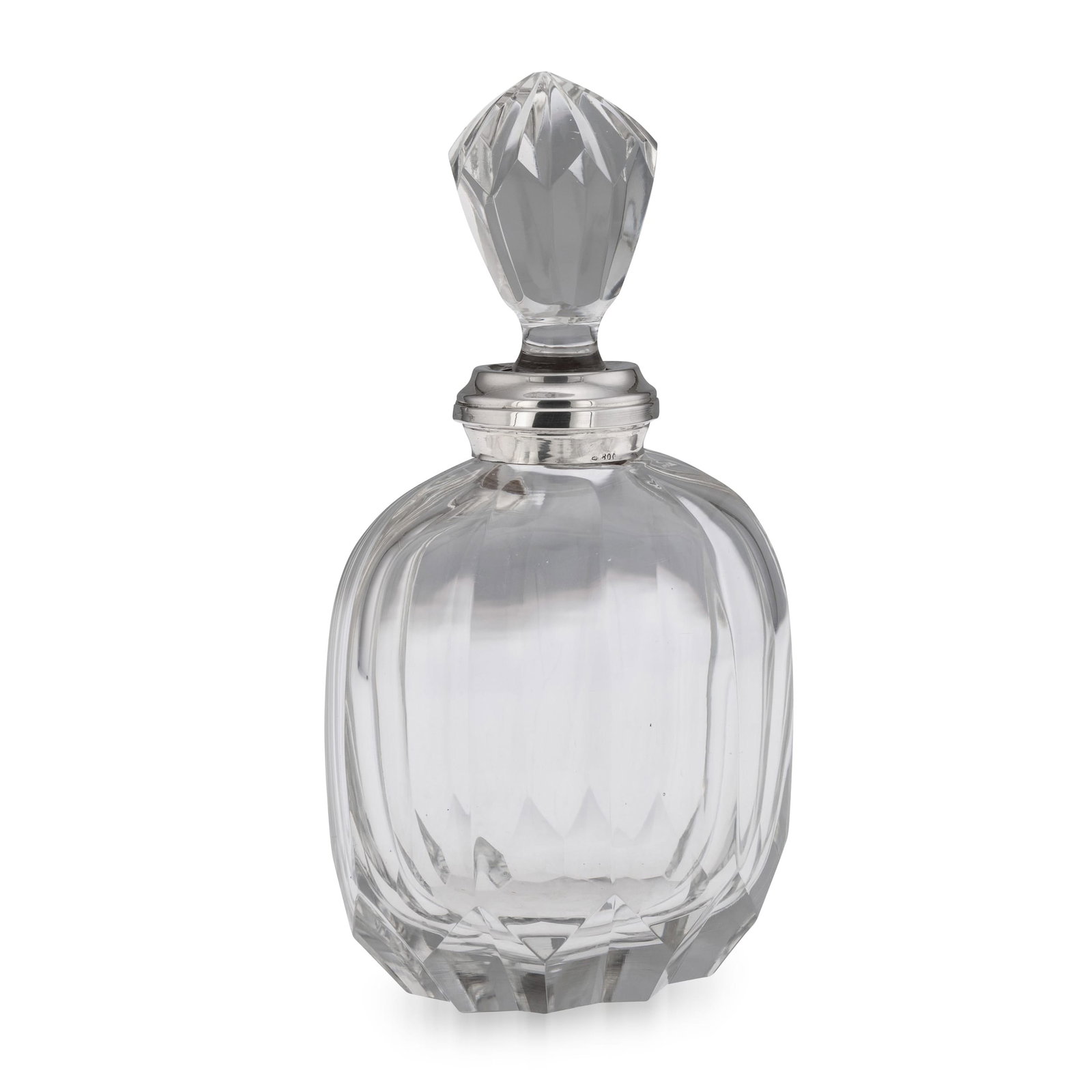 ANTIQUE 20thC GERMAN SOLID SILVER & CUT GLASS DECANTER (1 of 13)