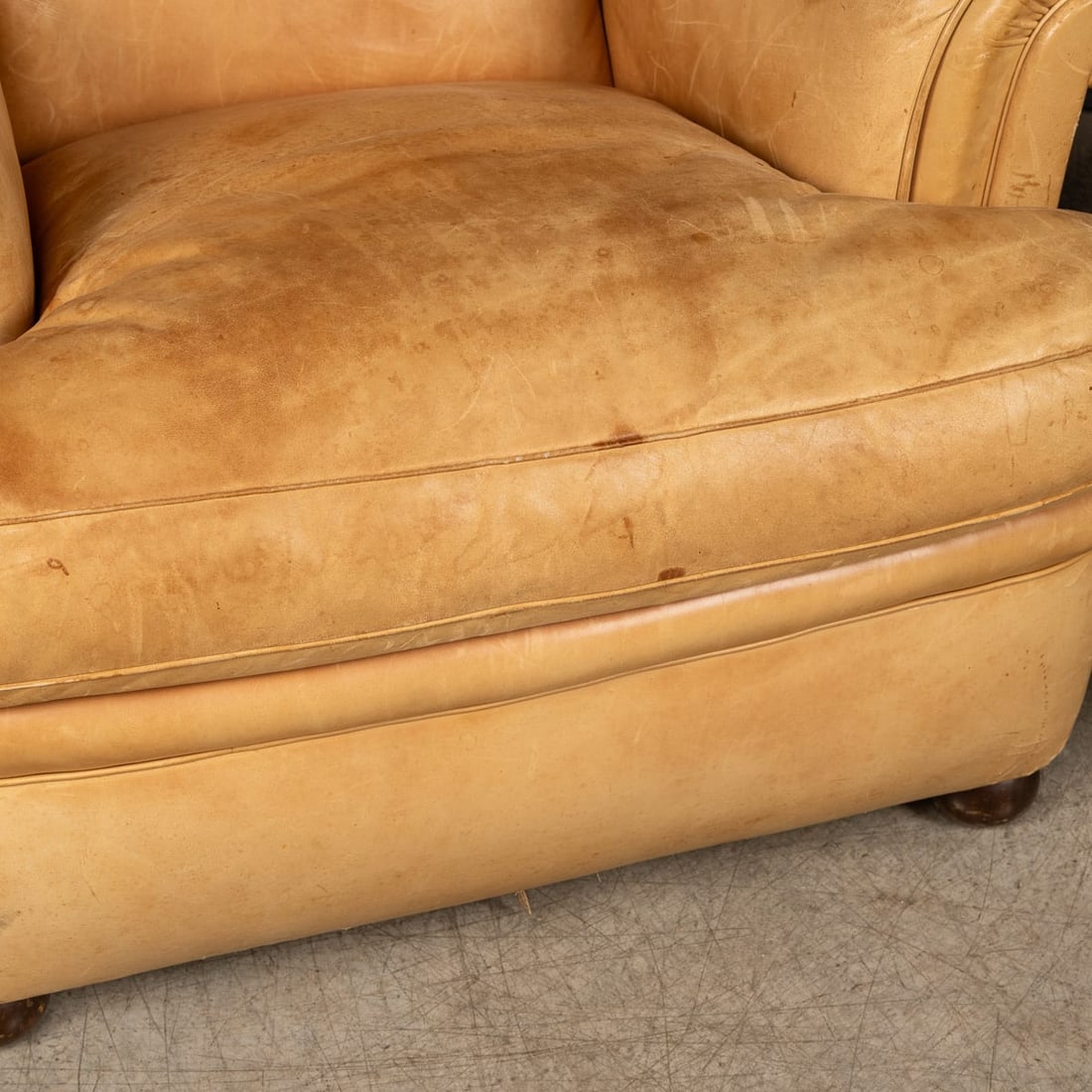 VINTAGE 20thC ITALIAN PAIR OF TAN LEATHER ARMCHAIRS BY POLTRONA FRAU c.1970 - 14