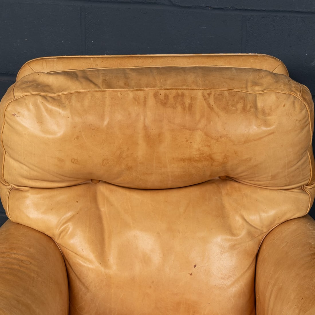VINTAGE 20thC ITALIAN PAIR OF TAN LEATHER ARMCHAIRS BY POLTRONA FRAU c.1970 - 8