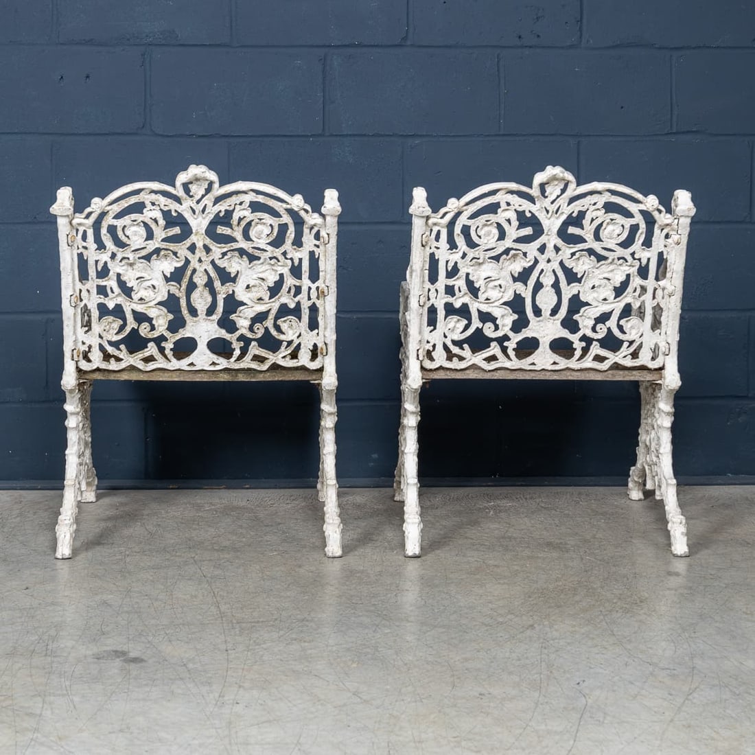 MID 20thC ENGLISH PAIR OF CAST ALUMINIUM GARDEN SEATS - 6