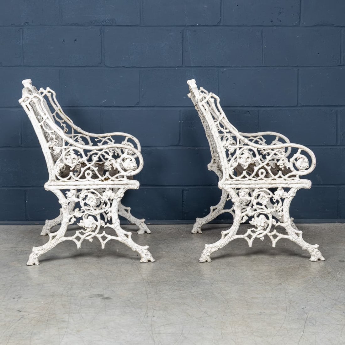 MID 20thC ENGLISH PAIR OF CAST ALUMINIUM GARDEN SEATS - 7