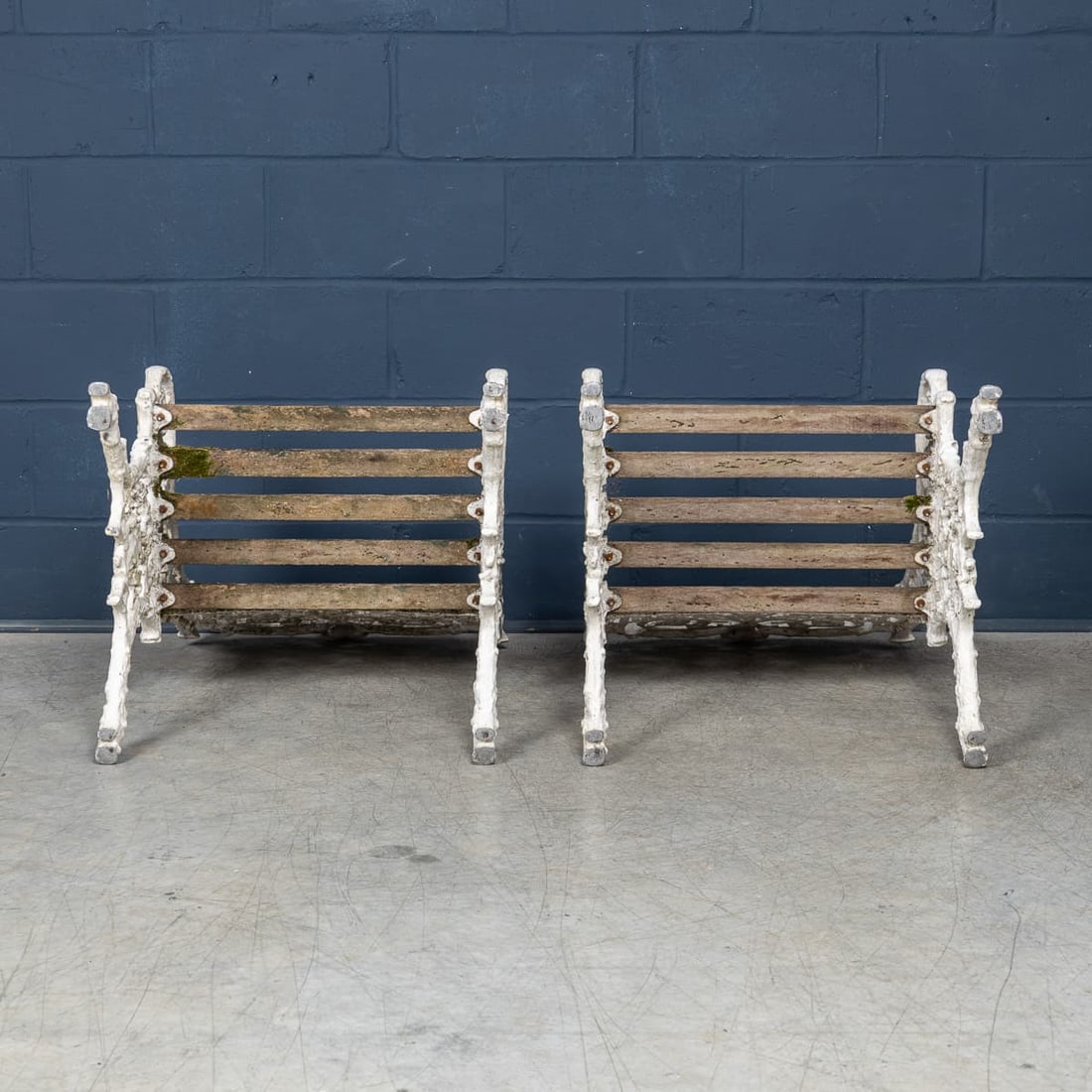 MID 20thC ENGLISH PAIR OF CAST ALUMINIUM GARDEN SEATS - 8