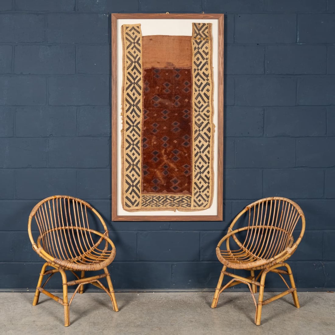 20thC KUBA RAFFIA CEREMONIAL TEXTILE, DEMOCRATIC REPUBLIC OF THE CONGO - 3