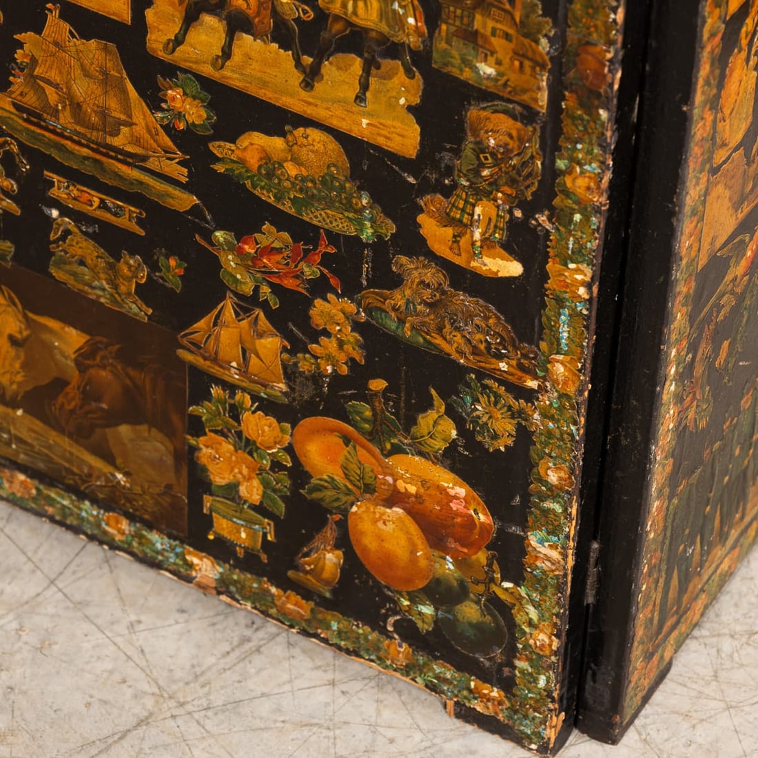 ANTIQUE 19thC ENGLISH FOLDING FOUR-PANEL ROOM DIVIDER - 14