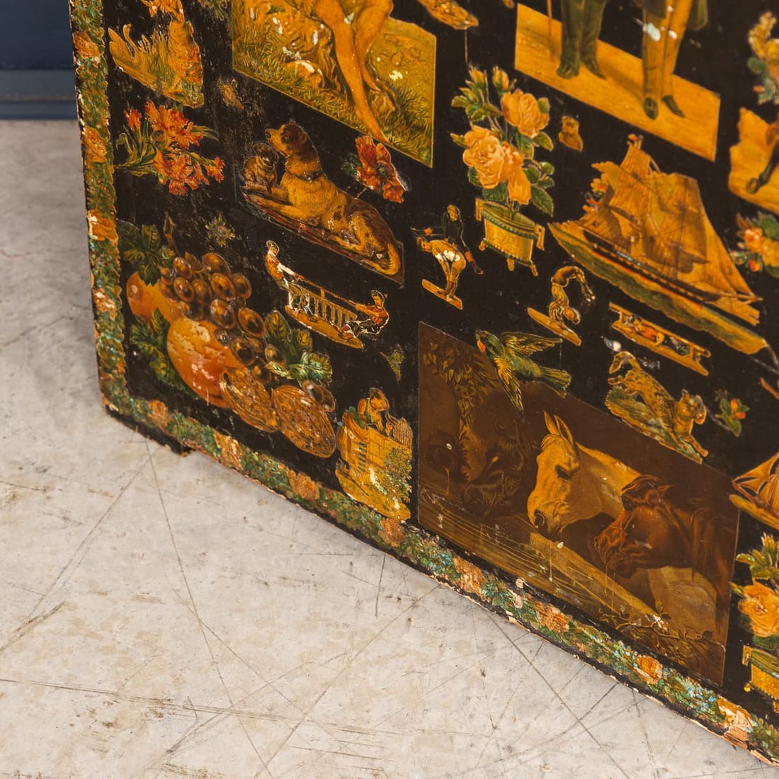 ANTIQUE 19thC ENGLISH FOLDING FOUR-PANEL ROOM DIVIDER - 15