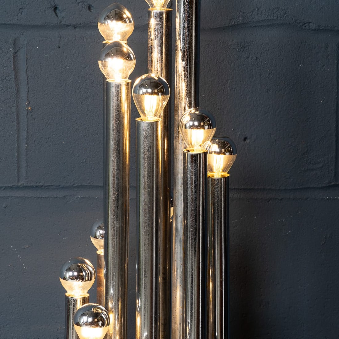 VINTAGE 20thC ITALIAN CHROME MULTI-LIGHT TABLE LAMP BY REGGIANI c.1970 - 13