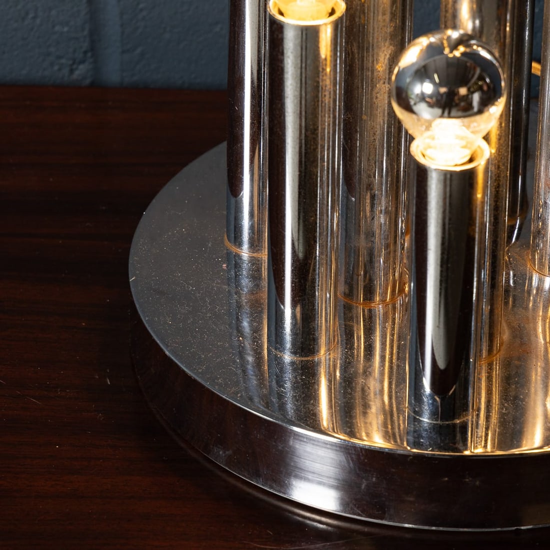 VINTAGE 20thC ITALIAN CHROME MULTI-LIGHT TABLE LAMP BY REGGIANI c.1970 - 15