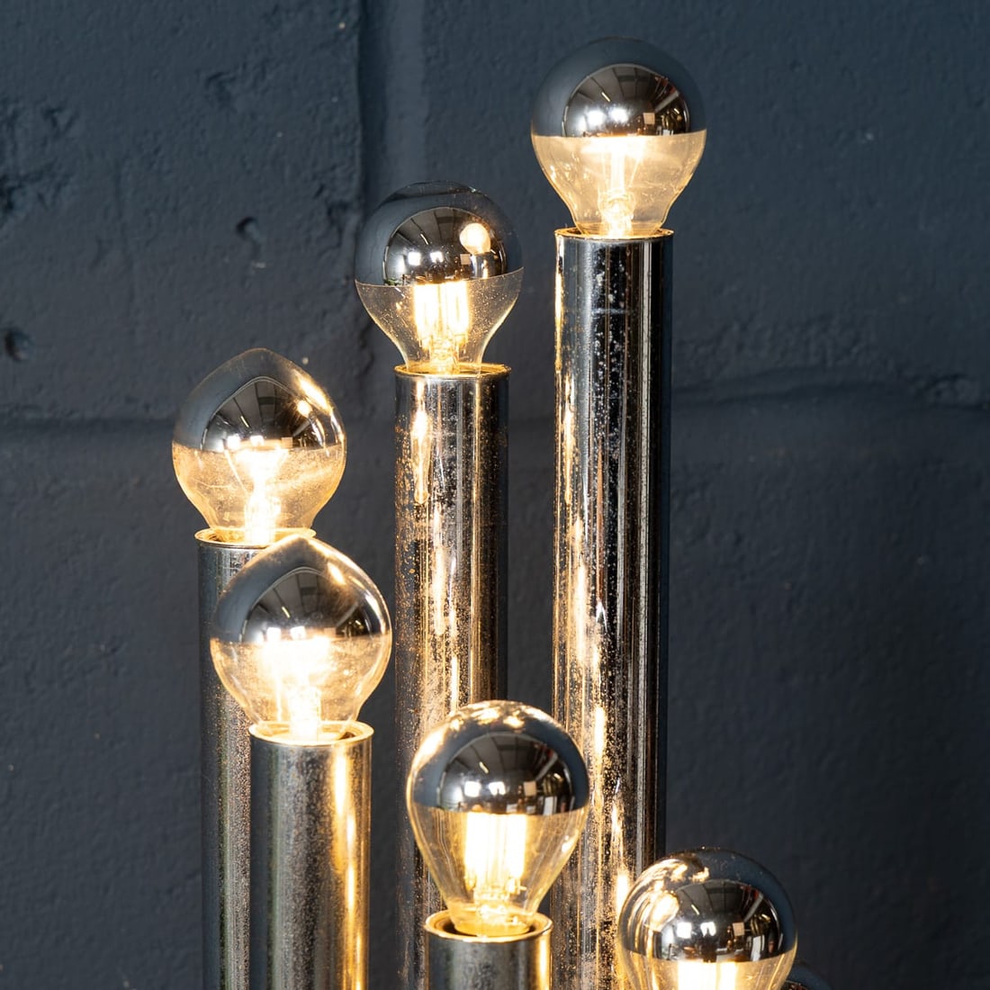 VINTAGE 20thC ITALIAN CHROME MULTI-LIGHT TABLE LAMP BY REGGIANI c.1970 - 18