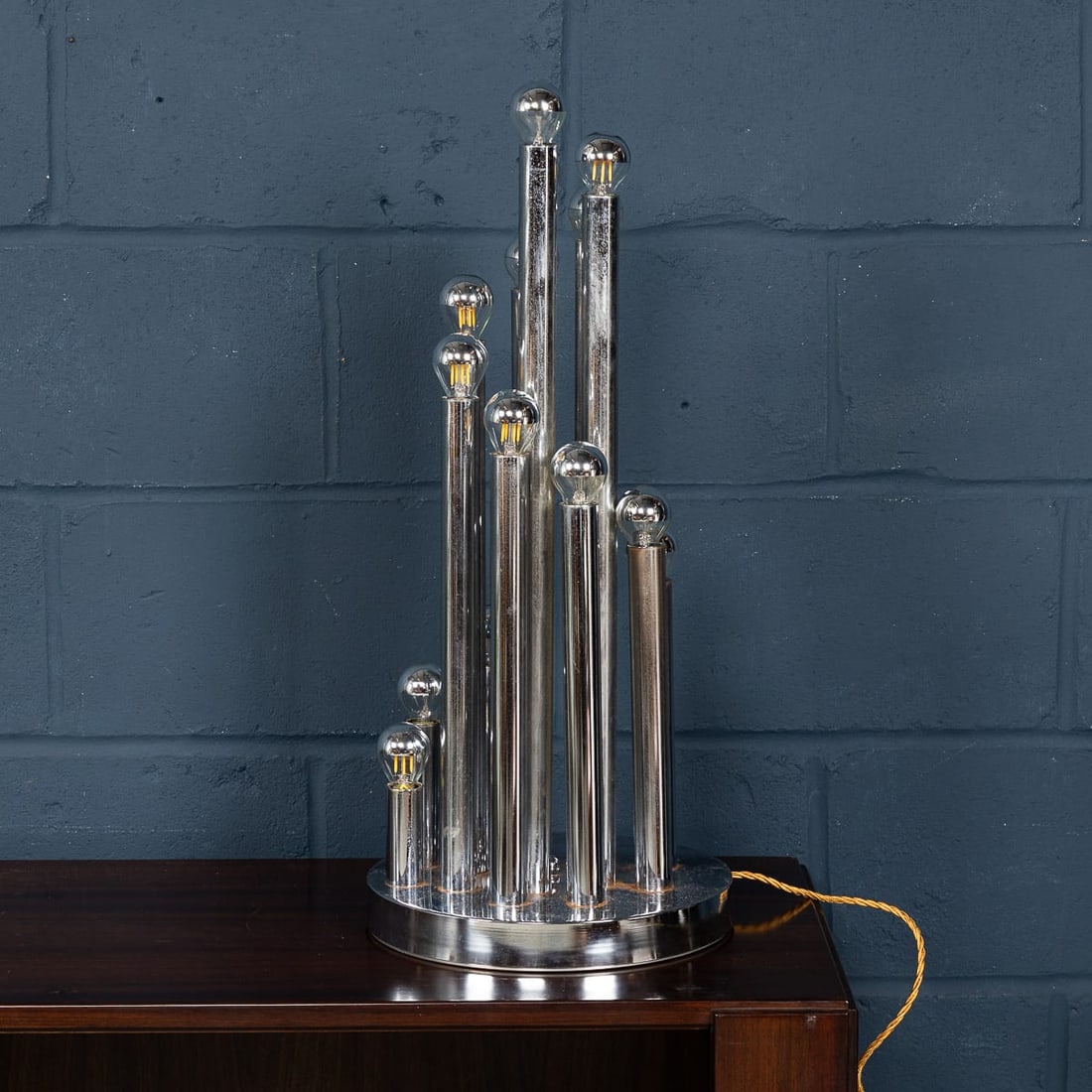 VINTAGE 20thC ITALIAN CHROME MULTI-LIGHT TABLE LAMP BY REGGIANI c.1970 - 9