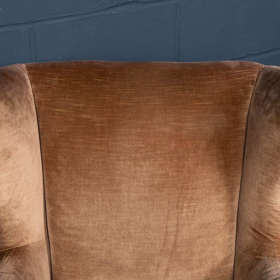 VINTAGE 20thC ITALIAN PAIR OF VELVET WINGBACK ARMCHAIRS c.1960 - 12