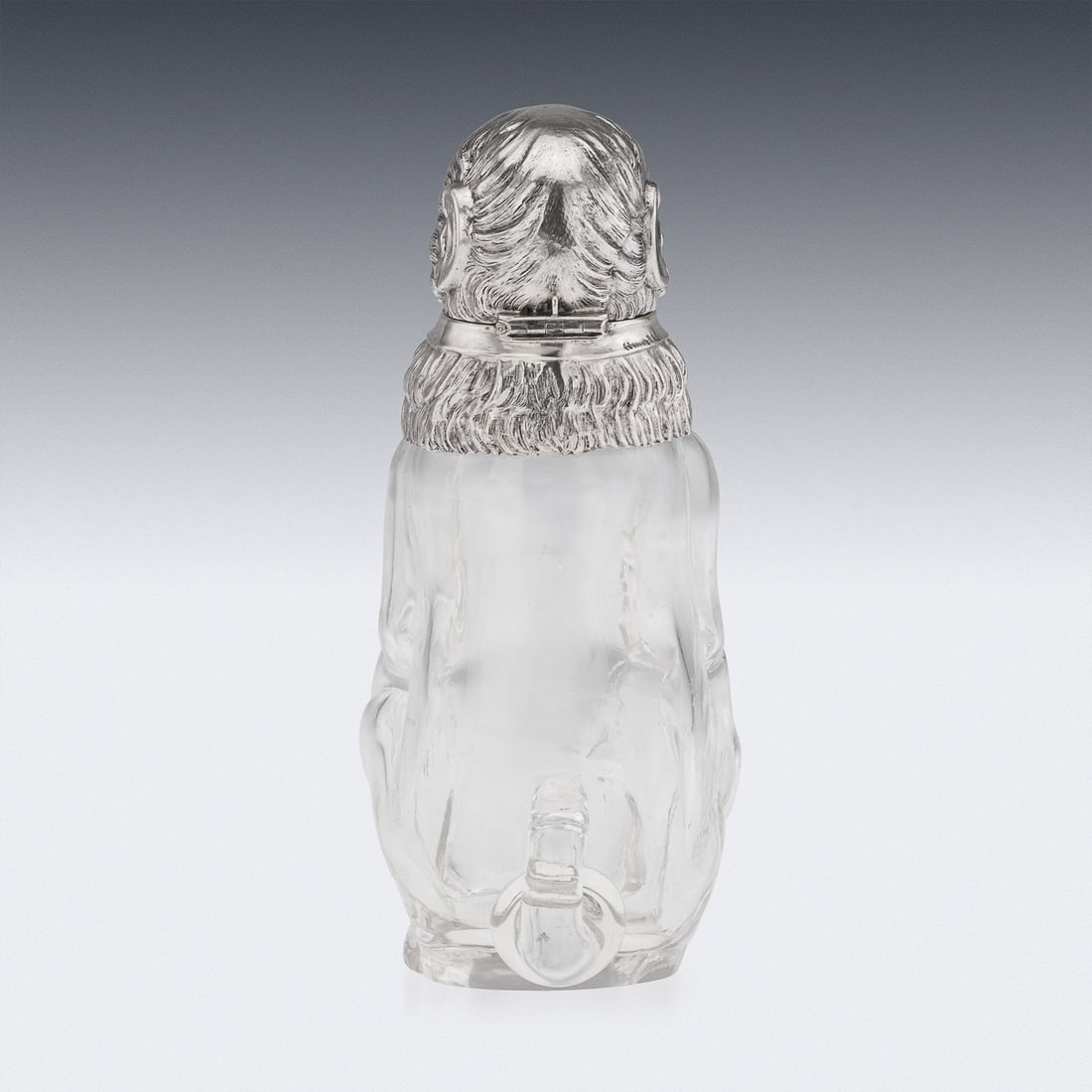 ANTIQUE 20thC GERMAN SOLID SILVER & GLASS NOVELTY MONKEY CLARET JUG c.1900 - 4