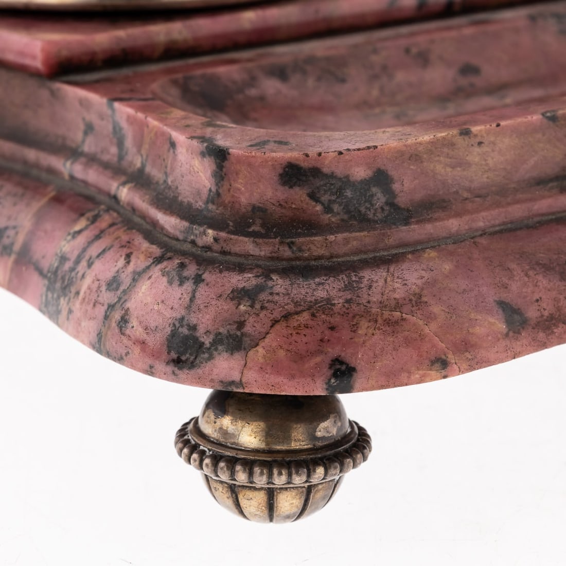 20thC RUSSIAN FABERGE STYLE SOLID SILVER & RHODONITE IMPRESSIVE DESK SET - 16