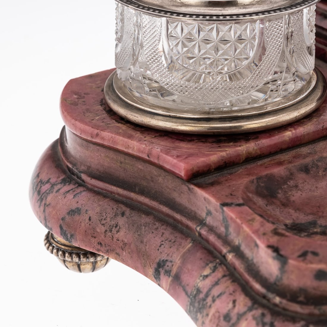 20thC RUSSIAN FABERGE STYLE SOLID SILVER & RHODONITE IMPRESSIVE DESK SET - 17