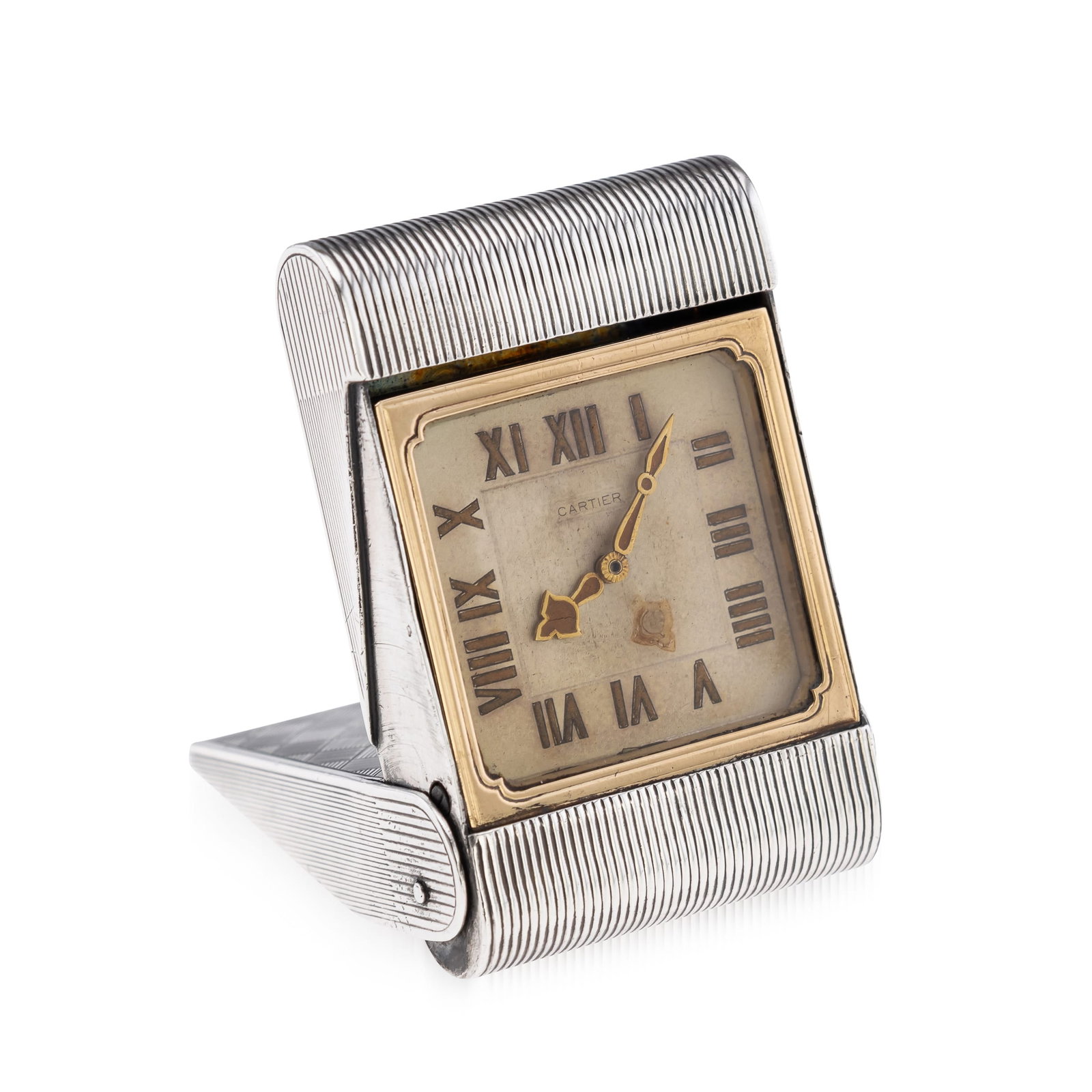 ANTIQUE 20thC CARTIER SOLID SILVER TRAVEL CLOCK c.1908 (1 of 10)