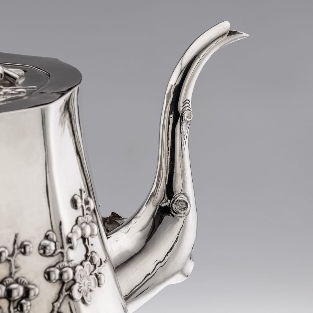 ANTIQUE 20thC CHINESE EXPORT SOLID SILVER FOUR PIECE TEA SET, PAOSING c.1900 - 9