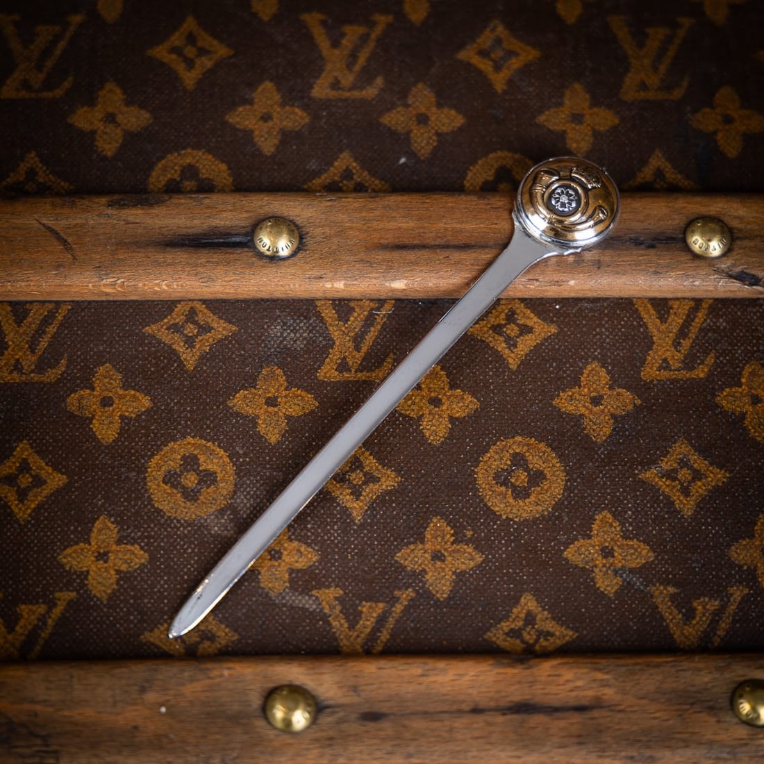 ANTIQUE 20thC ENGLISH SOLID SILVER REGIMENTAL LETTER OPENER BY ASPREY c.1915 - 2