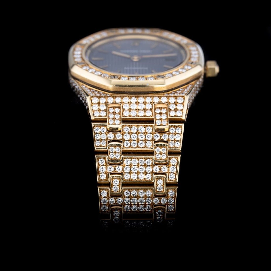 AUDEMARS PIGUET CUSTOM ROYAL OAK LADY WATCH 18K YELLOW GOLD & DIAMONDS - 5