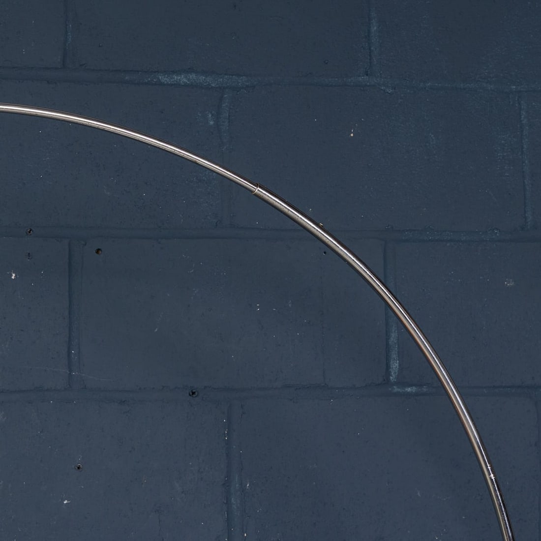 VINTAGE 20thC ITALIAN CHROME ARC FLOOR LAMP WITH OPALINE SHADE c.1970 - 13