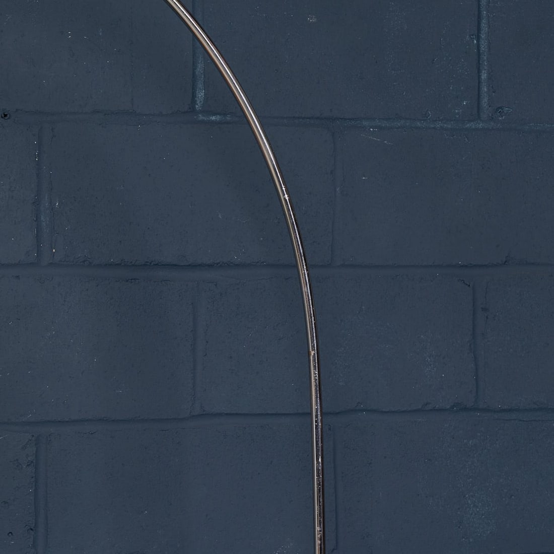 VINTAGE 20thC ITALIAN CHROME ARC FLOOR LAMP WITH OPALINE SHADE c.1970 - 14