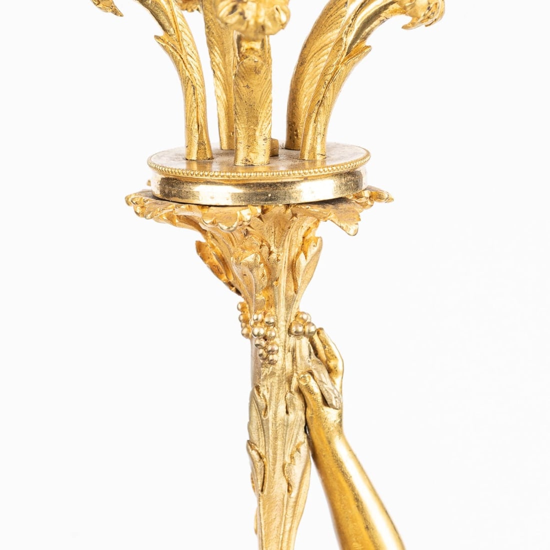 ANTIQUE 19thC FRENCH PAIR OF LOUIS XVI STYLE ORMOLU FIVE-LIGHT CANDELABRA c.1880 - 17
