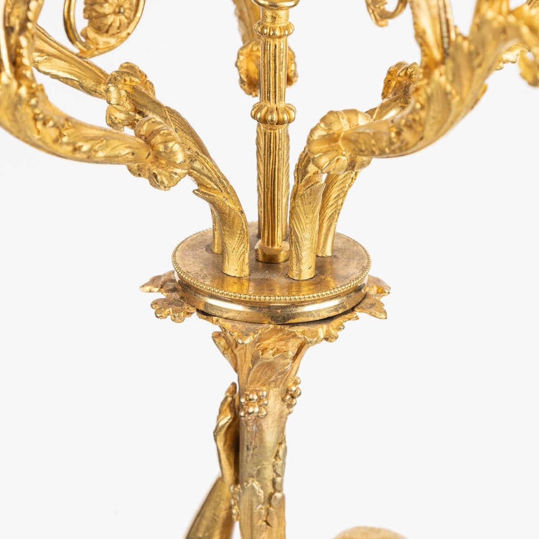 ANTIQUE 19thC FRENCH PAIR OF LOUIS XVI STYLE ORMOLU FIVE-LIGHT CANDELABRA c.1880 - 9