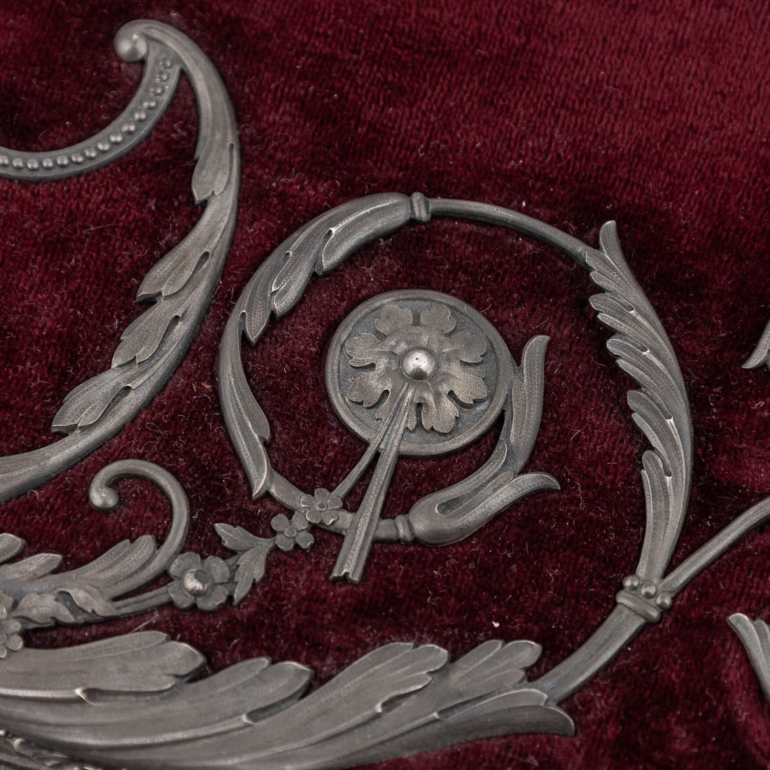 ANTIQUE 19thC RUSSIAN SOLID SILVER, VELVET & LEATHER BOOK COVER c.1890 - 11