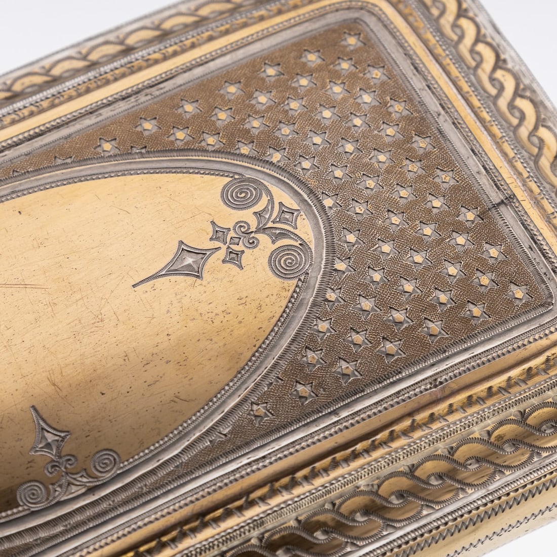MID 20thC TURKISH GILT SOLID SILVER SPECTACLE CASE c.1940 - 13