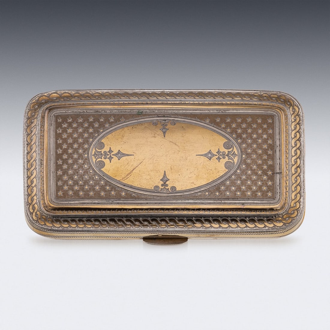 MID 20thC TURKISH GILT SOLID SILVER SPECTACLE CASE c.1940 - 4