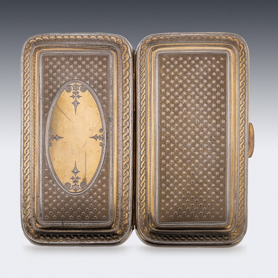 MID 20thC TURKISH GILT SOLID SILVER SPECTACLE CASE c.1940 - 7