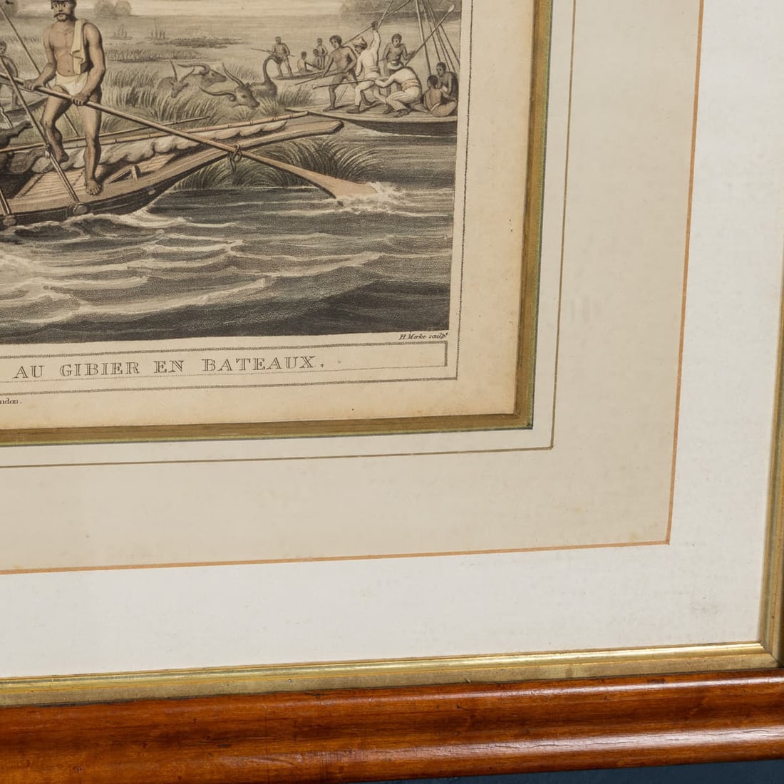 ANTIQUE 19thC "KILLING GAME IN BOATS / CHASSE AU GIBIER EN BATEAUX" BY EDWARD ORME c.1806 - 12