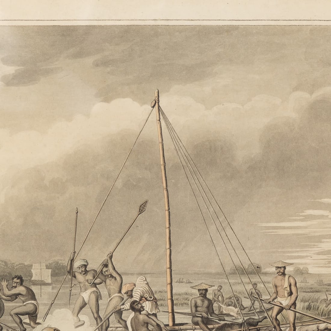 ANTIQUE 19thC "KILLING GAME IN BOATS / CHASSE AU GIBIER EN BATEAUX" BY EDWARD ORME c.1806 - 4