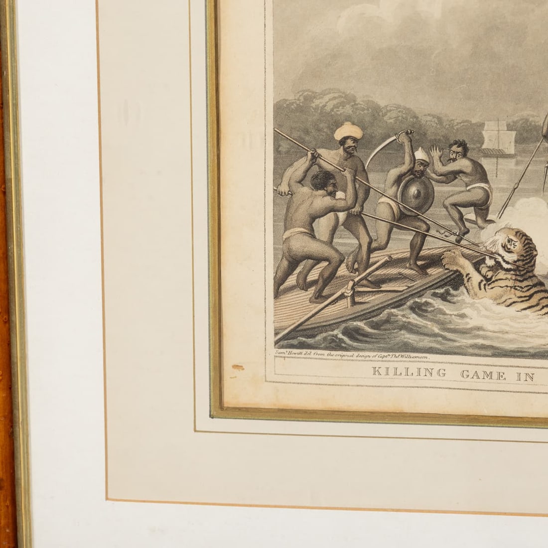 ANTIQUE 19thC "KILLING GAME IN BOATS / CHASSE AU GIBIER EN BATEAUX" BY EDWARD ORME c.1806 - 9