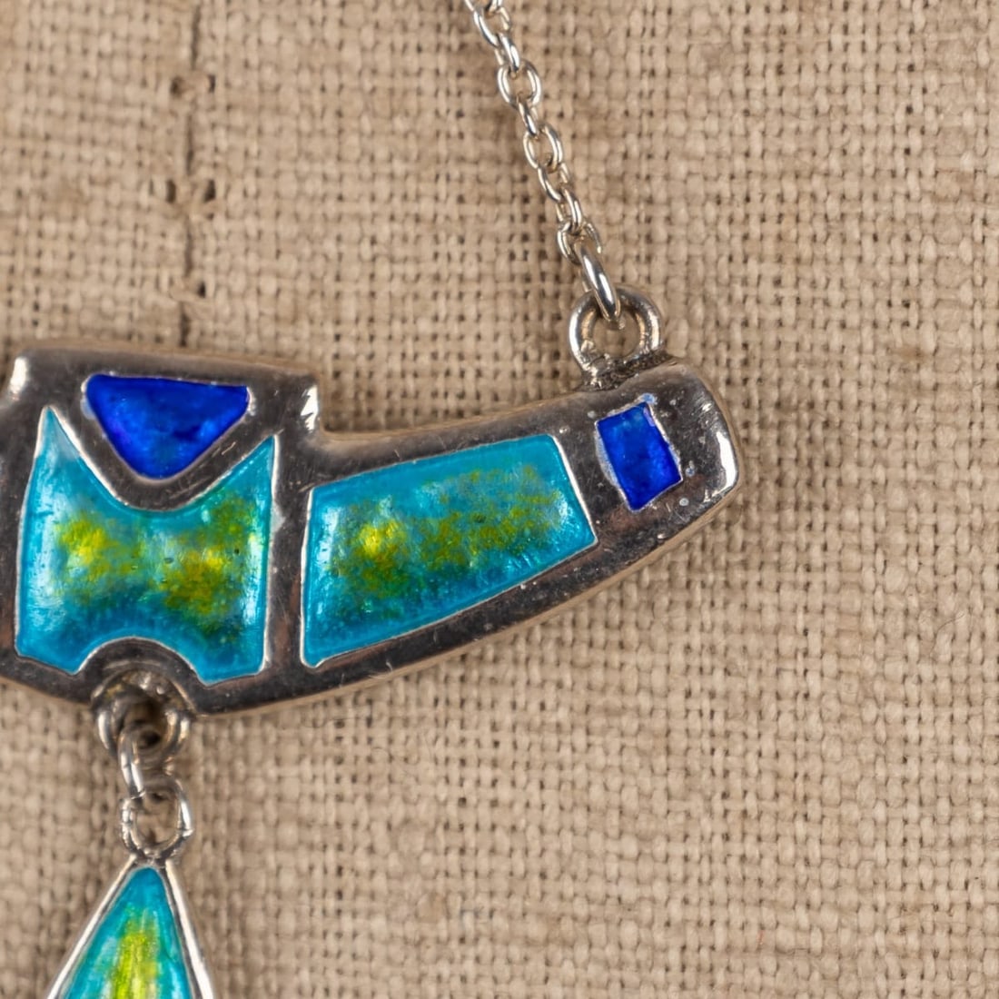 ANTIQUE 20thC SILVER & ENAMEL PENDANT, CHARLES HORNER c.1908 - 4