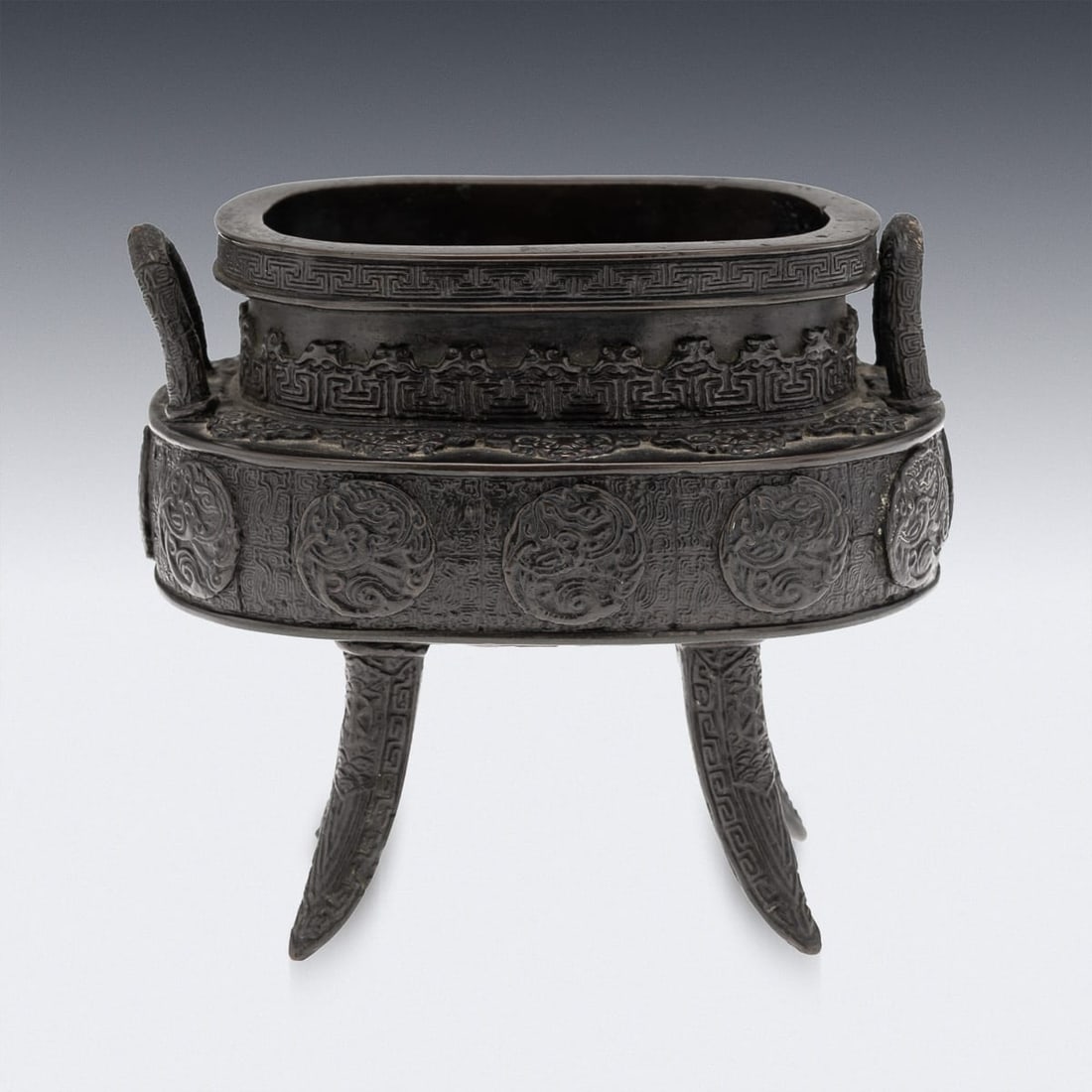 ANTIQUE 19thC JAPANESE BRONZE VESSEL IN THE STYLE OF THE 17thC EDO PERIOD - 3