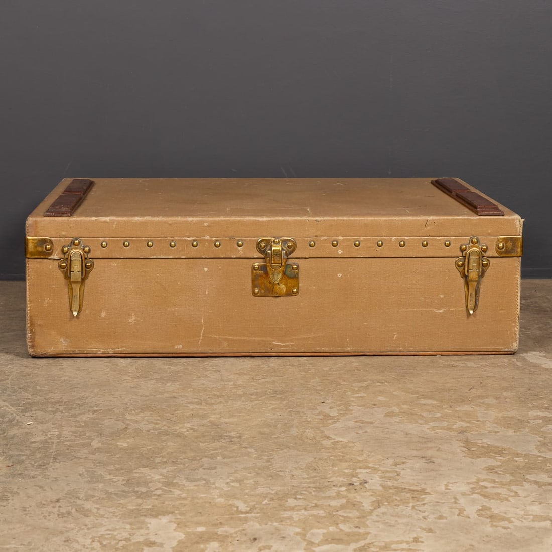VINTAGE 20thC LOUIS VUITTON CAR TRUNK IN GREY VUITTONITE CANVAS, PARIS c.1930 - 3