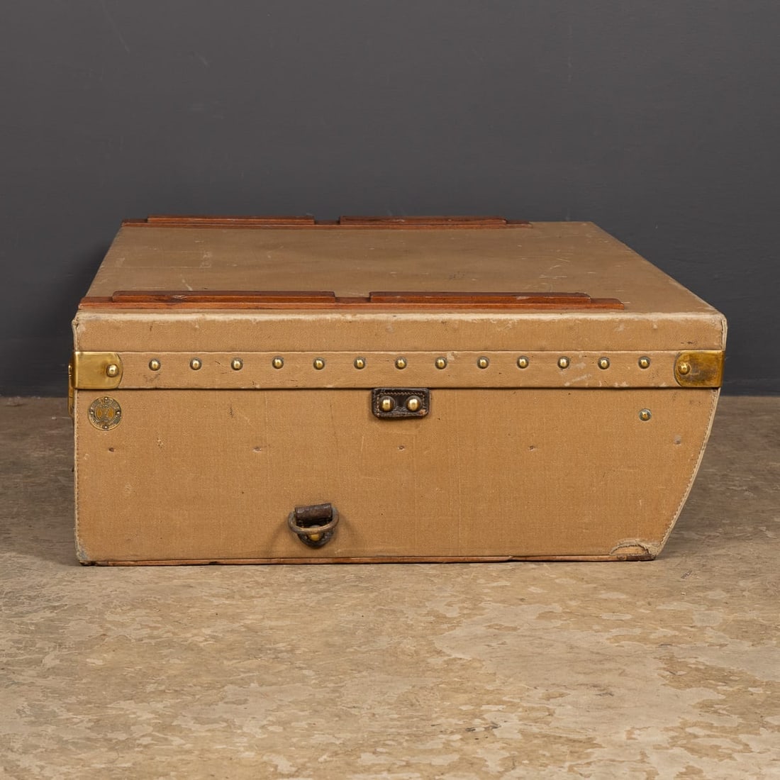 VINTAGE 20thC LOUIS VUITTON CAR TRUNK IN GREY VUITTONITE CANVAS, PARIS c.1930 - 4