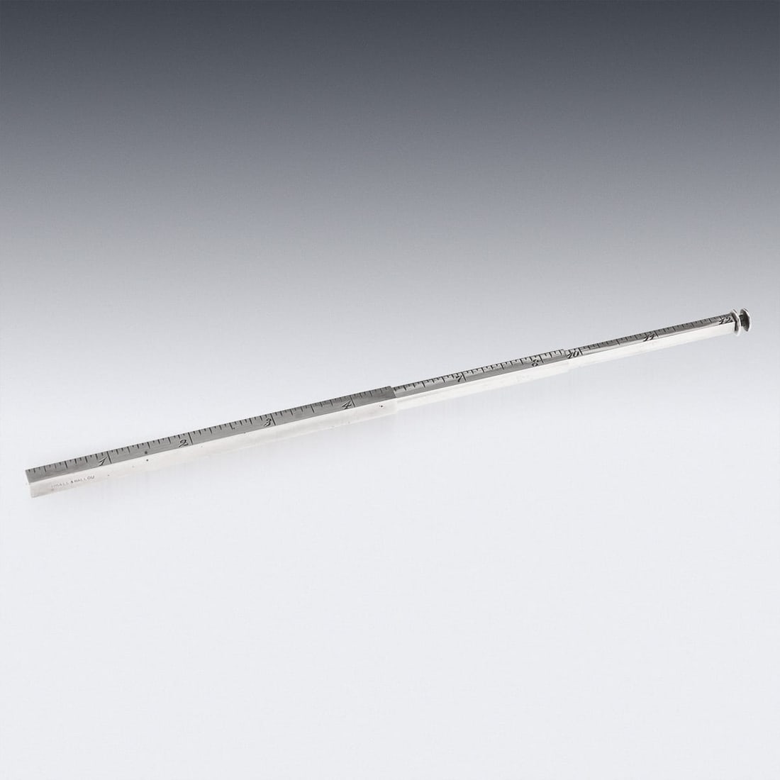 ANTIQUE 19thC AMERICAN SOLID SILVER DRAUGHTSMAN'S EXTENDING RULER c.1897 - 5