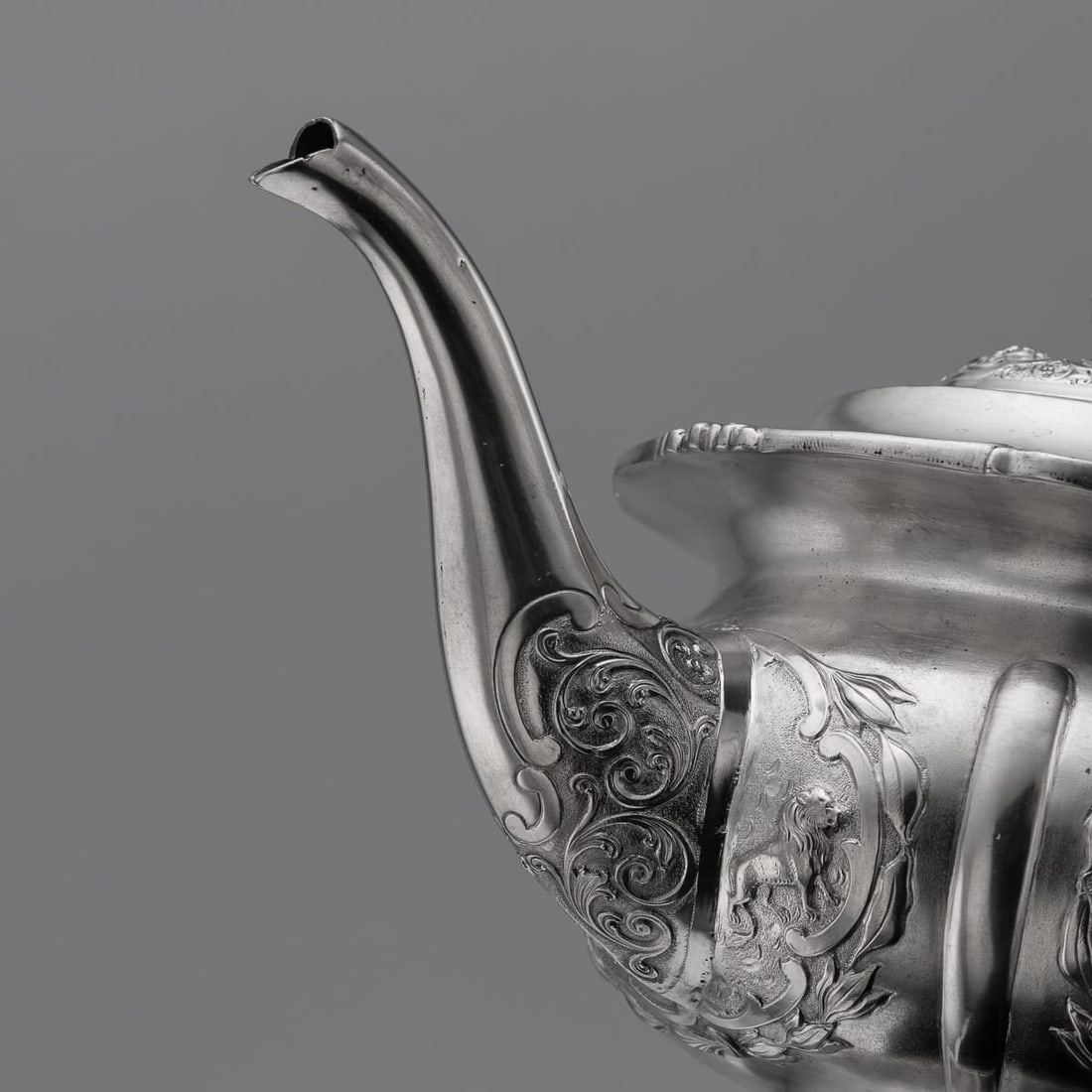 ANTIQUE 19thC INDIAN SOLID SILVER THREE PIECE TEA SET, BANGALORE c.1890 - 12
