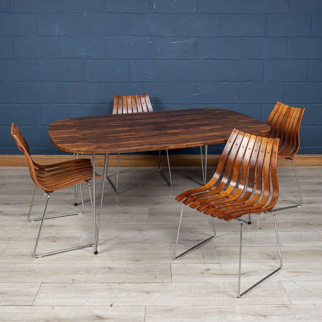 20thC ROSEWOOD DINING TABLE & CHAIRS BY HANS BRATTRUD FOR HOVE MOBLER, NORWAY - 2